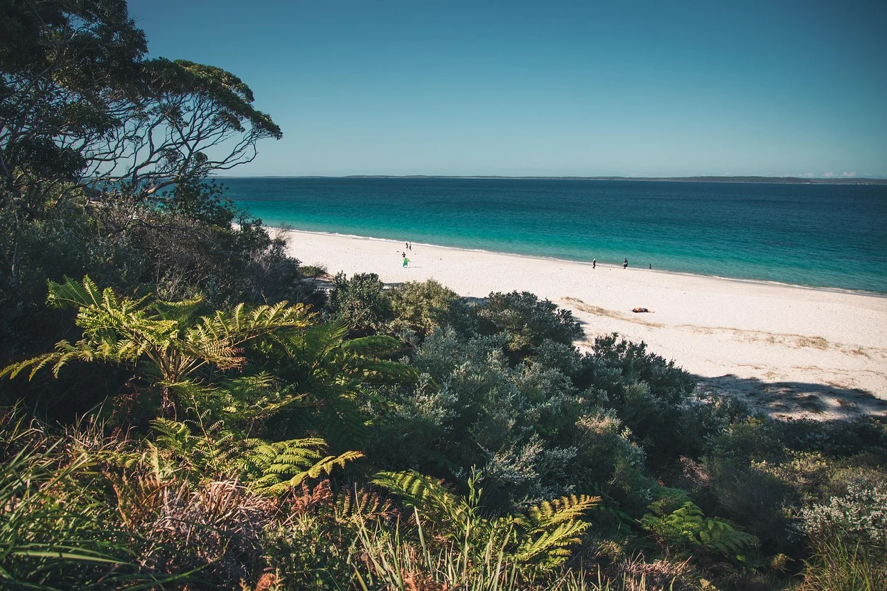 Crystal clear water and white sand at Jervis Bay, New South Wales