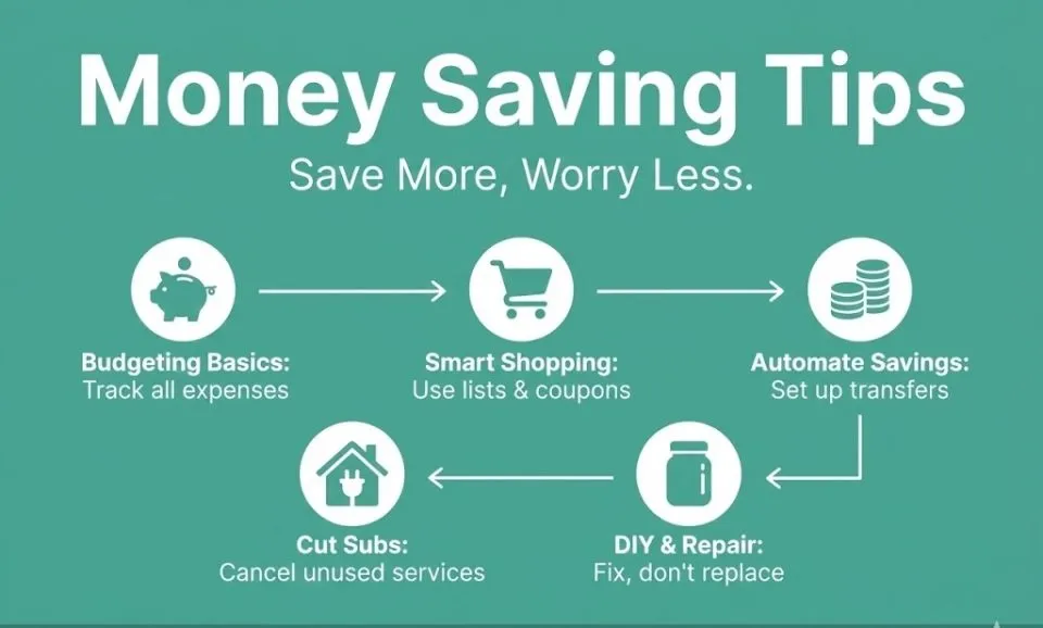 An infographic of money saving tips for people in australia
