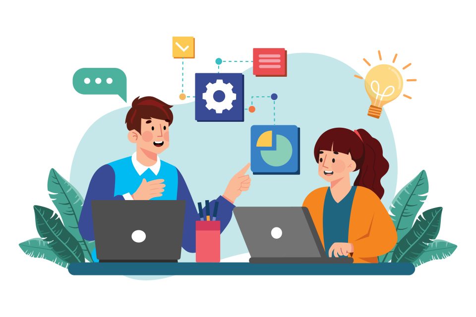 two students discussing getting a personal loan to help with studies